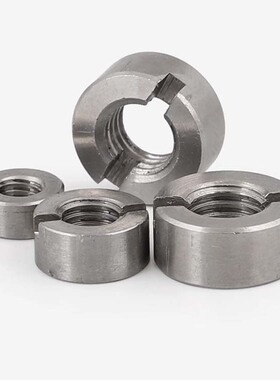 304不锈钢GB817A型一字带槽圆螺母一字槽螺母无侧紧定m3M4M5-M12