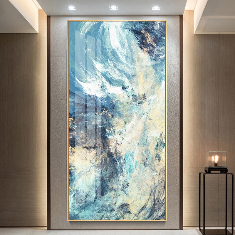 现货家装客厅玄关壁画走道抽象装饰画楼梯空白墙面色块简约北欧拼图片