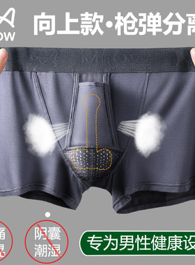 猫人向上款枪弹分离内裤男阴囊托睾精索静脉网孔透气曲张平角裤头