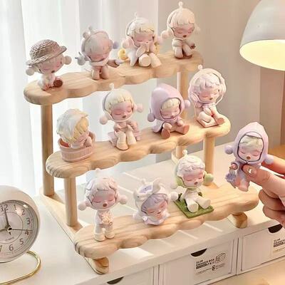 实木手办展示架阶梯式收纳架