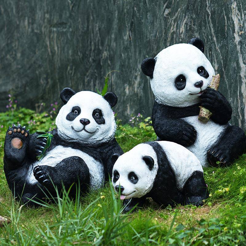 玻璃钢雕塑仿阳真园动物熊猫摆件户2020WA01外林景区幼儿园台花园