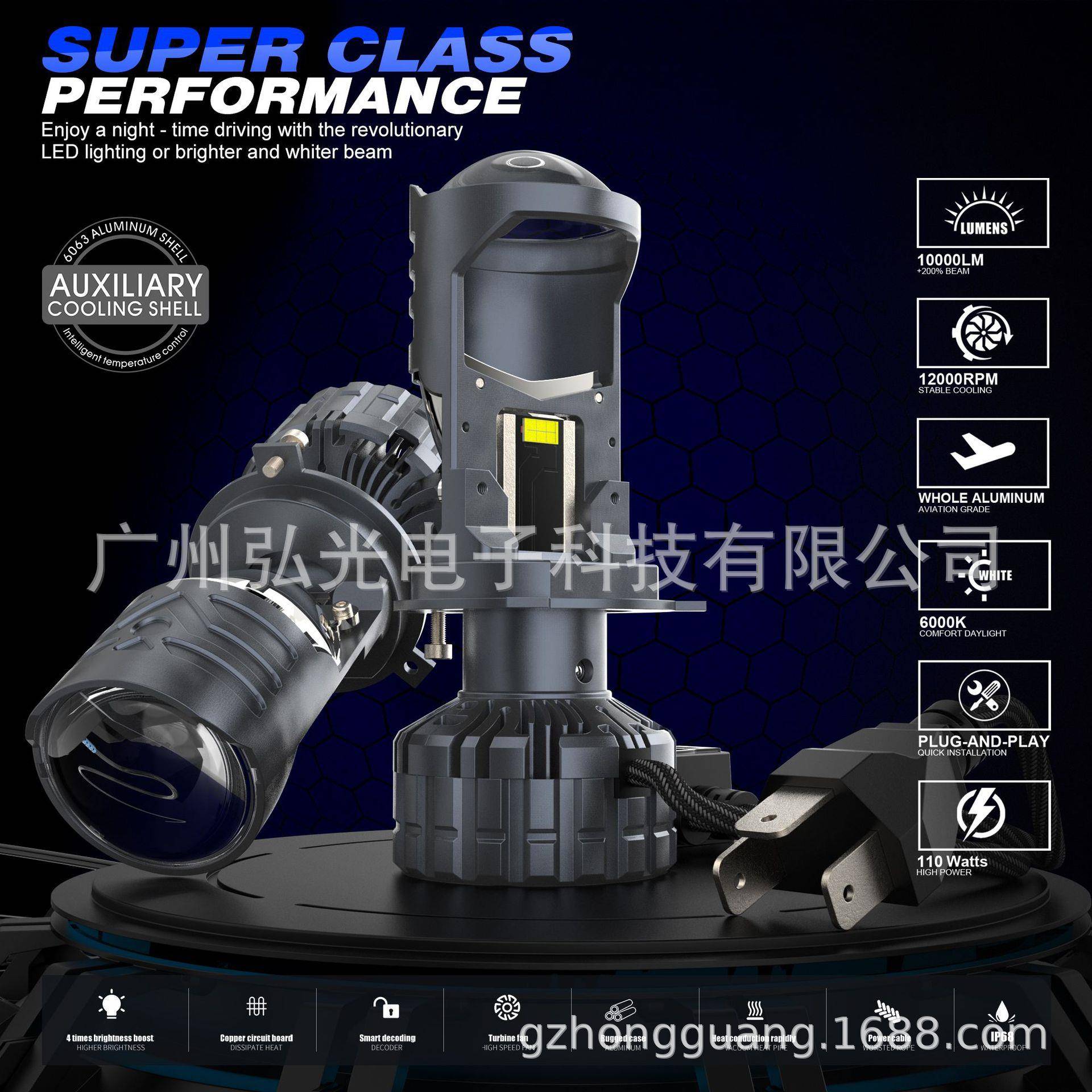 V3小透镜大功率大灯H远近一体灯4型号汽车H4灯大0前照灯