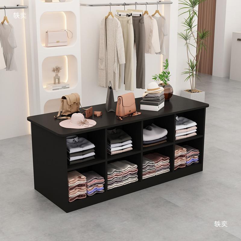 服装风店中面岛展示柜柜双中岛桌台6宫格8宫格奶油中岛353摆放陈