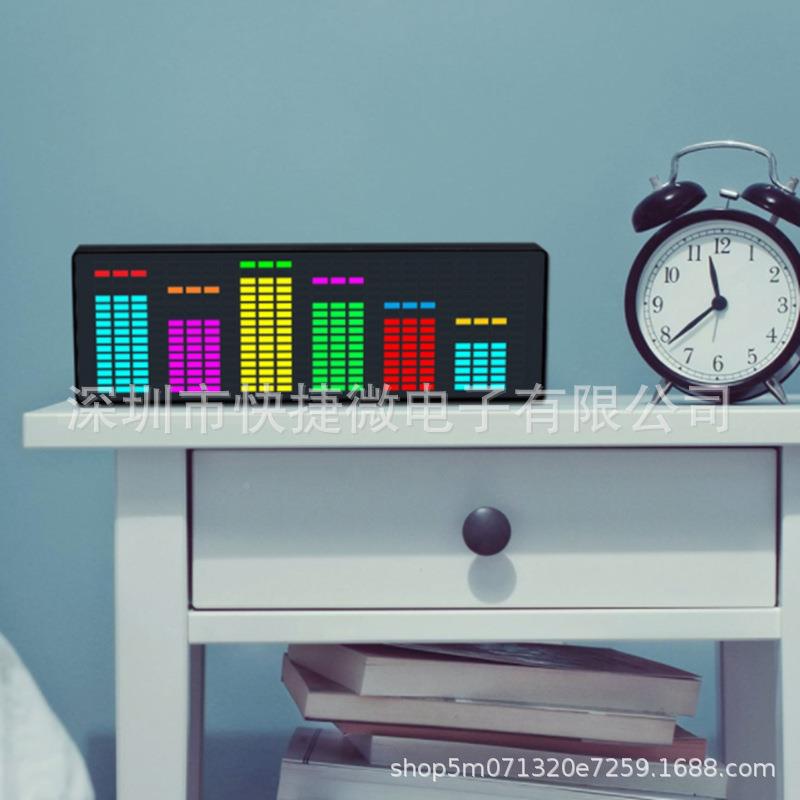 彩C619色LE音乐谱电子时钟B声控节奏灯1624RGD拾音气氛电频平指示