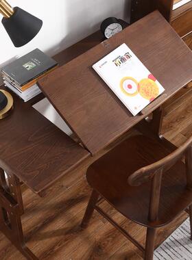 儿童纯实木书桌可调节写习字书桌学现简约升降书桌79492组合代家