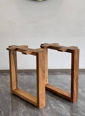 美胡桃木纯木桌腿支架餐桌南书画撑桌茶桌HUI支脚实架