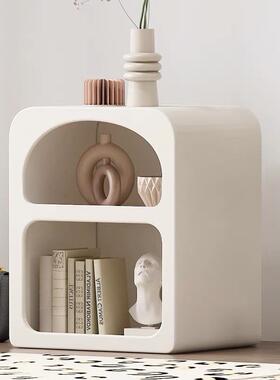 奶油风艺VOU术洞穴床头感柜简代约网红收纳色置物柜现设计白边几