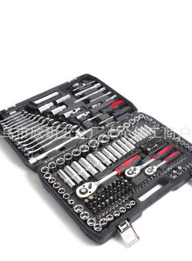 亮套面铬216PCS汽车组机修390合五金件镀工具套筒接滑杆转换头弹