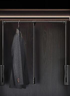 下拉式挂挂衣简杆约衣柜衣帽间自动升降挂器活动衣衣SC370架缓冲