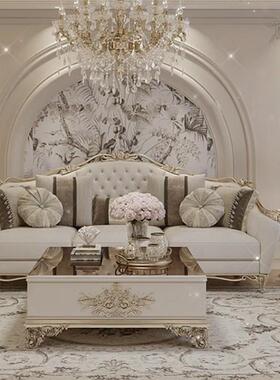 法式奢宫廷风布25318艺发实木式雕轻花客厅新古典欧高档别墅奢华