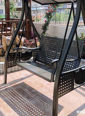 阳椅户外防腐木防室内藤摇椅秋千露台庭院篮编艺秋摇千床腐MVX台