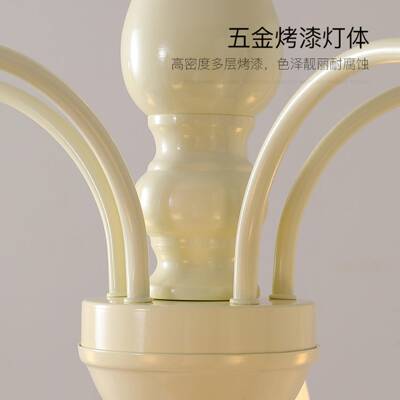 美式A0105园乡村复古卧室主灯法式田客厅吊灯欧油房式书餐厅灯奶