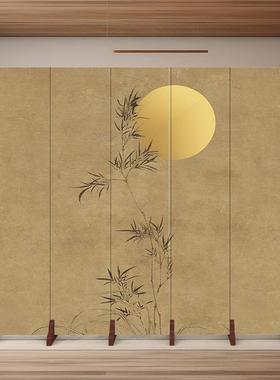 法式式中屏折风临风时隔断客厅遮挡国风叠移动屏酒84560店办公室