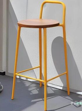 0002025款台实木直销工业风户外吧椅家用新酒吧凳网红背靠休闲高