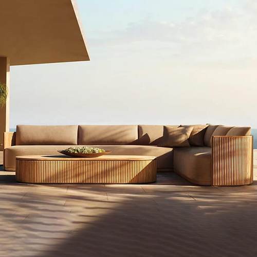 户外柚木沙发别墅庭酒院防户外沙发防水晒实427店露天户外木沙发