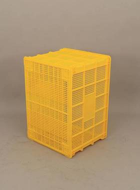 如顺厂家755筐大号塑料筐周转筐 黄色塑胶框可配轮子