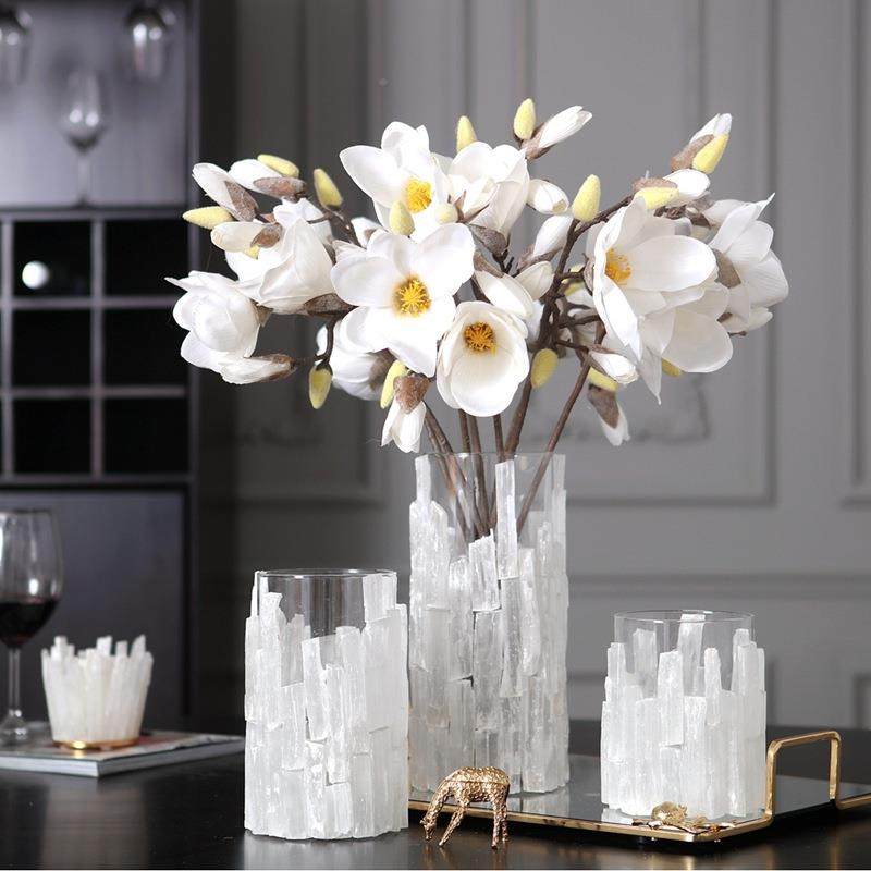 欧墅式现代晶石玻璃花瓶花艺套装烛茶台花ILN器别板样间几摆件设,家居饰品,香薰托盘,淘宝优惠券,粉丝福利购,淘宝优惠卷