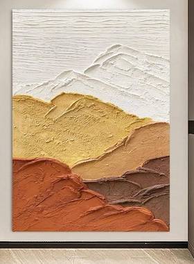 芬油画村装饰画代简约手客厅玄EKT关走廊现挂画大绘油画《日照金