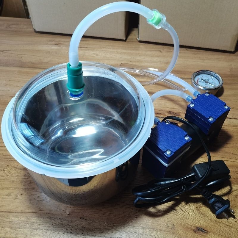 电动抽真空密封桶不锈钢玻璃密封罐树脂消泡机家用小型滴胶除泡器
