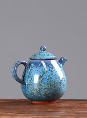 钧窑茶KKM窑变陶小壶瓷单水滴壶钧瓷泡茶器单壶个瓷壶龙蛋壶