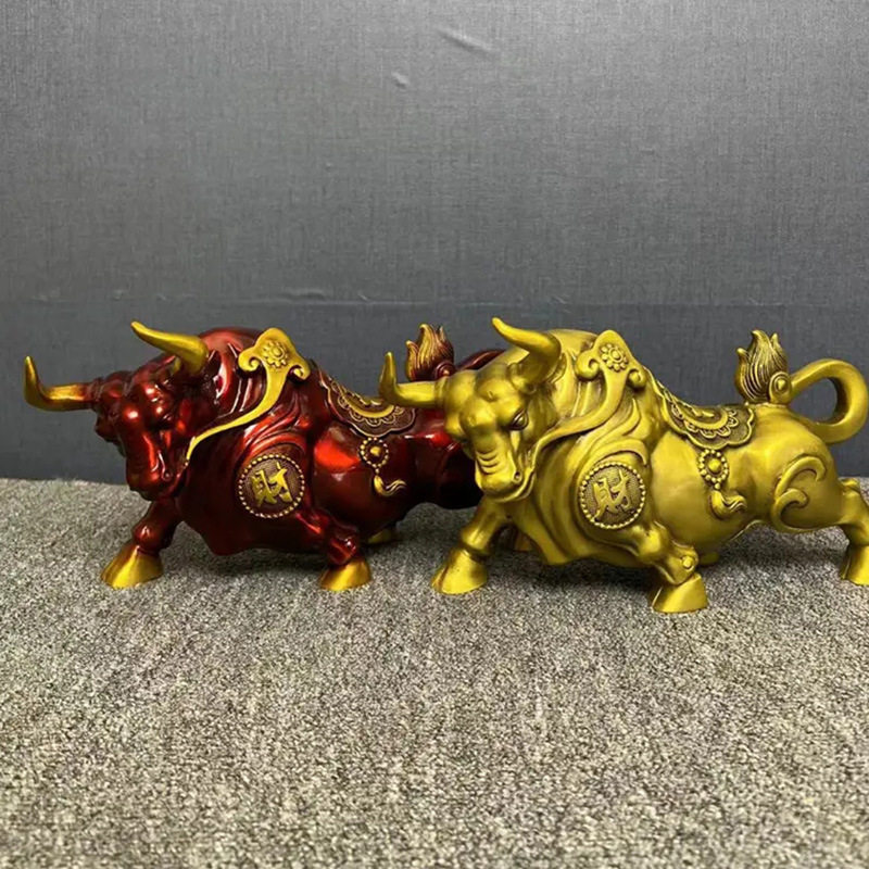 纯铜牛摆件中式气冲天财富