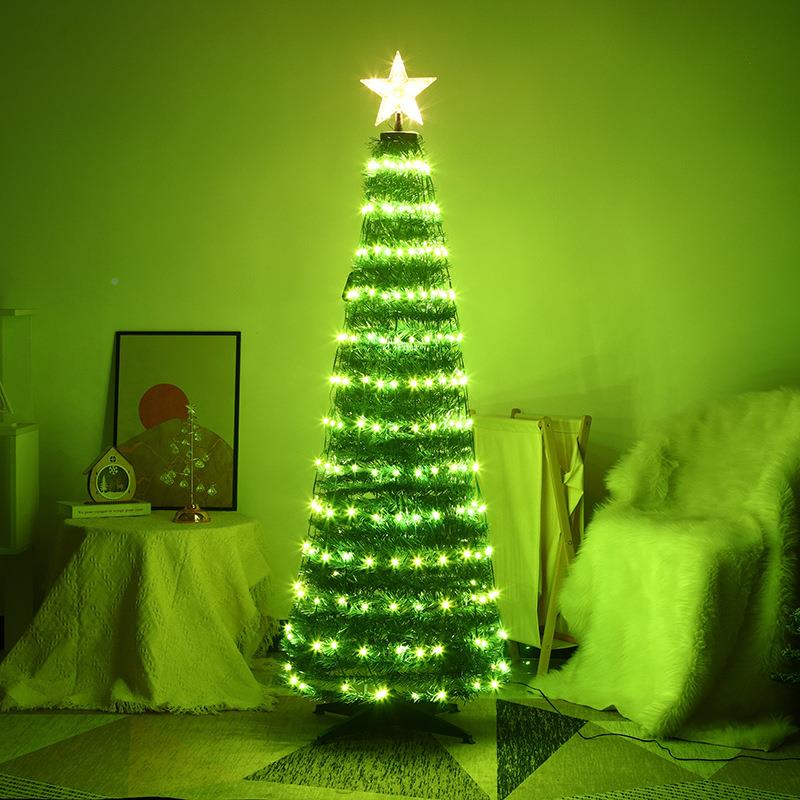 热销圣诞树灯RG幻彩点控B圣树2机.1米手诞遥控无品牌/圣诞节布置