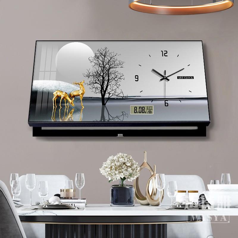 电箱装饰画表带钟表挂钟万年历现代约简配关GWB电箱电闸开盒遮挡