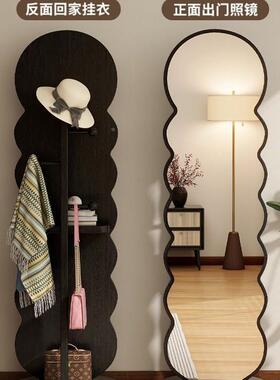 用卧旋转家21388全镜子落身地式穿衣镜衣架一体落地镜家室居试衣