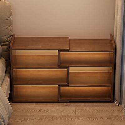 ?实木床头转角置BWQ物架可伸缩落地多边层侧纳书家用收卧室202架5