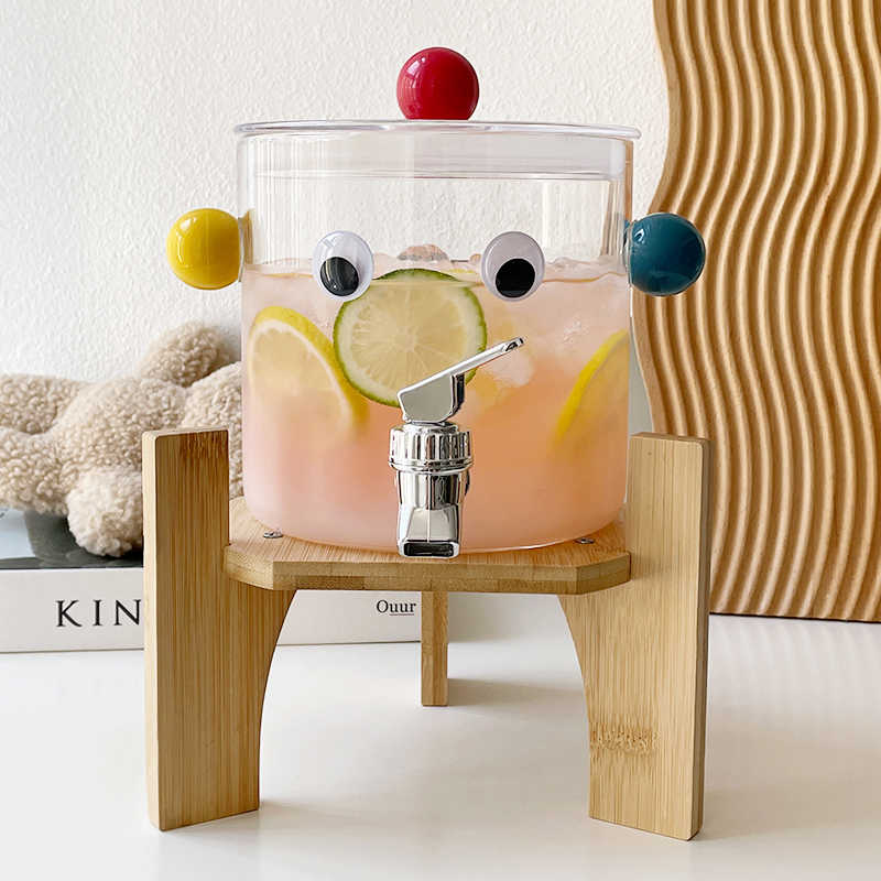 家用带龙头轻奢冷水壶大容量水具套装客厅凉水壶耐高温玻璃饮料桶