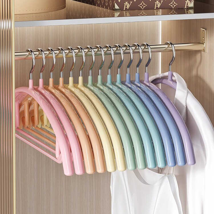 佳帮手七彩衣架防滑痕家用护衣防肩角晾衣挂衣服挂架架子衣撑子