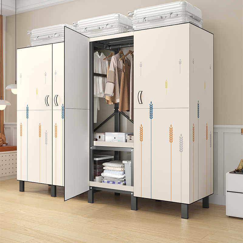 布衣柜卧室家用免安装简易出租房组装折叠全钢架加粗加厚结实耐用