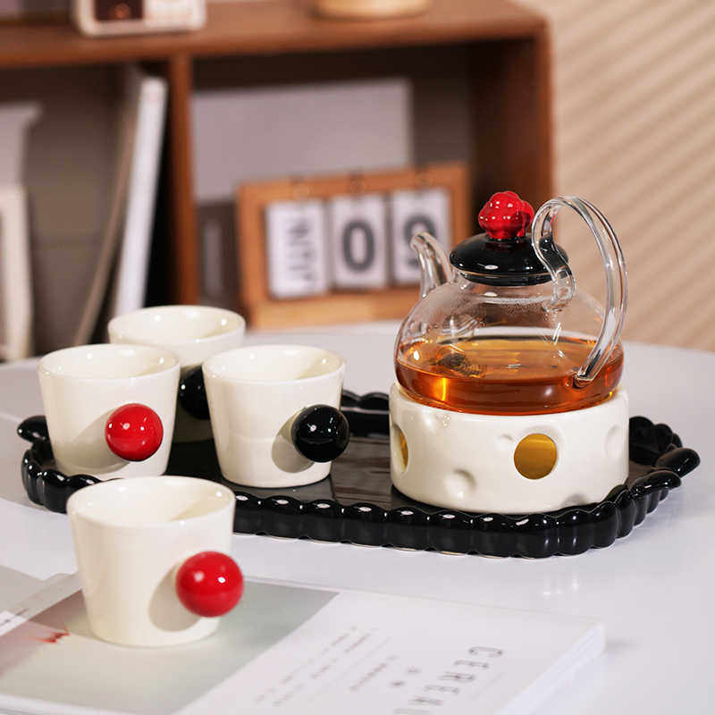 花茶壶套装泡茶壶茶杯耐高温玻璃养生壶下午茶具水果茶壶蜡烛加热