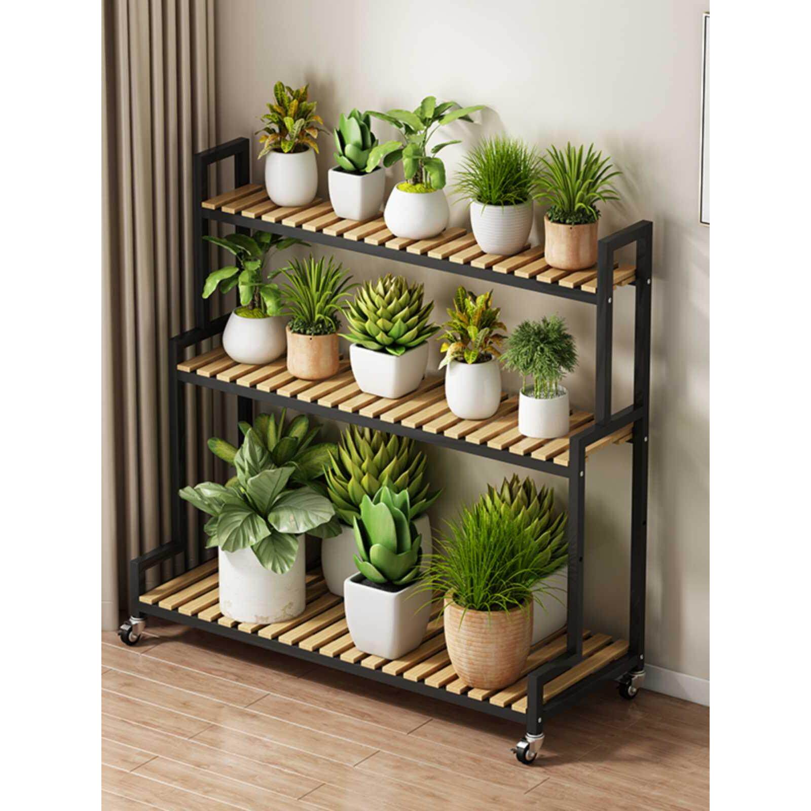 花架置物架阳台花架子客厅落地式铁艺阶梯式多层植物多肉花盆架动