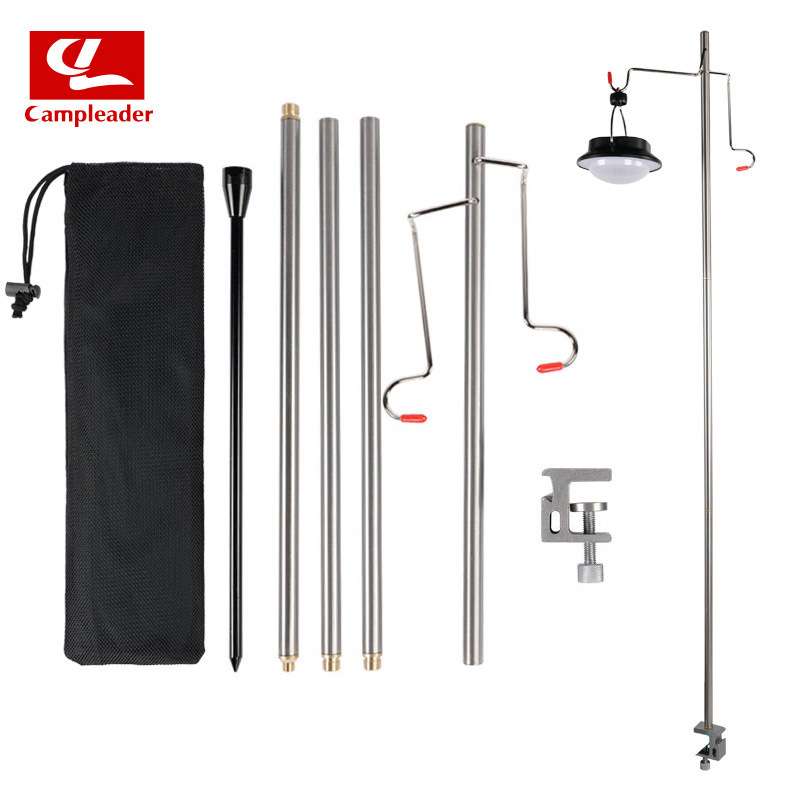 户外铝合金灯架折叠式灯挂照明灯露营灯具支架桌面地面两用双钩款