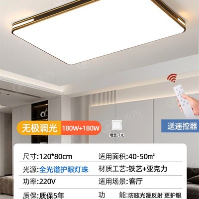 客厅吸顶灯大g尺寸120cm新款大气大厅主灯简约现代长方形超亮灯具