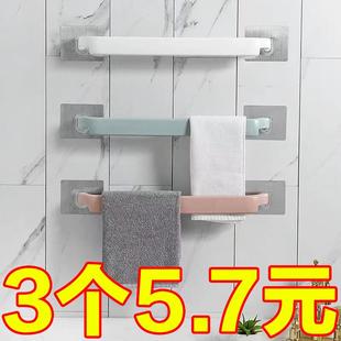 架挂毛巾 毛巾架免打孔浴室浴巾架卫生间厕所拖鞋 架子厨房抹布架