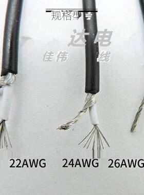 单芯屏蔽线UL1185/1533-32AWG-16AWG镀锡铜单芯+1地数据线信号线