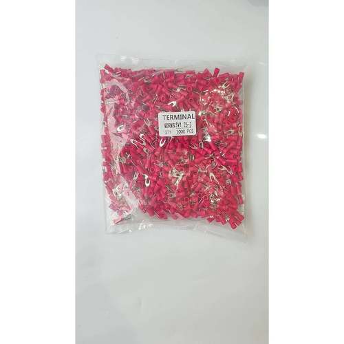 冷压接线端子SV1.25-3叉型预绝缘铜线鼻黄铜U型线耳插口端头红色