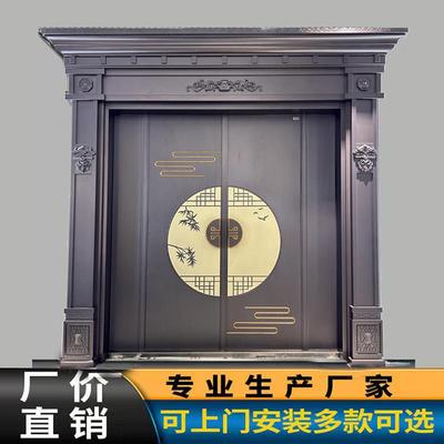 锌合金别墅大门双开门农村自建房进户大门入户防盗门家用乡村庭院