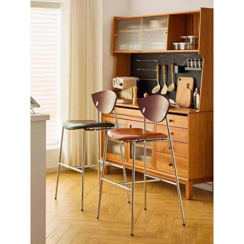 中古吧台椅子靠背家用实木高脚凳网红飞鸟椅覆古酒吧椅前台岛台椅,住宅家具,家用高脚椅,淘宝优惠券,粉丝福利购,淘宝优惠卷