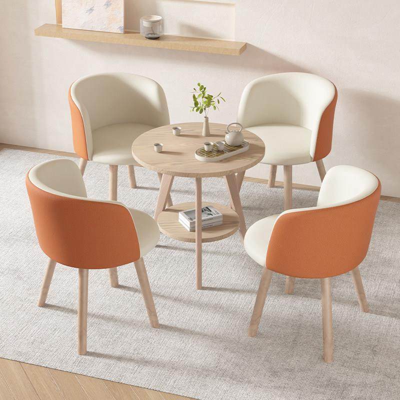 实木阳台休闲 桌椅组合区布置网红小茶几咖啡三件套洽谈一桌二椅