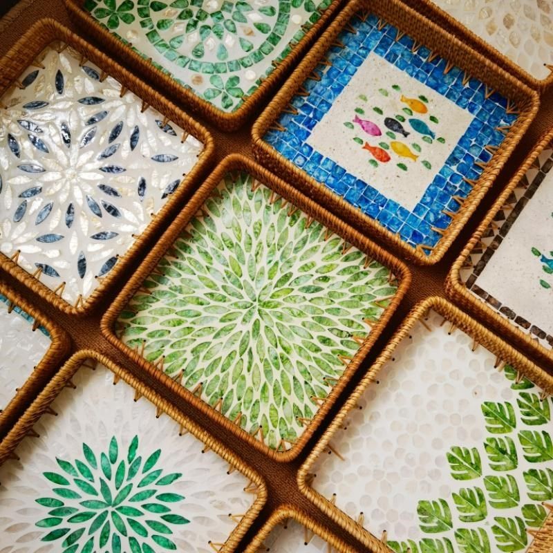 法式轻奢a天然藤编贝壳托盘家用客厅茶几茶盘餐桌收纳干果水果盘,餐饮具,果盆/果盘/果篮,淘宝优惠券,粉丝福利购,淘宝优惠卷