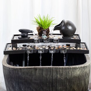 大厅庭院户外鱼缸水缸花池喷泉石D头造景自动流水摆件循环水配件