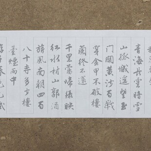 唐伯虎行书集字古诗水写布 清水万次练习五言诗S十首七言诗十七首