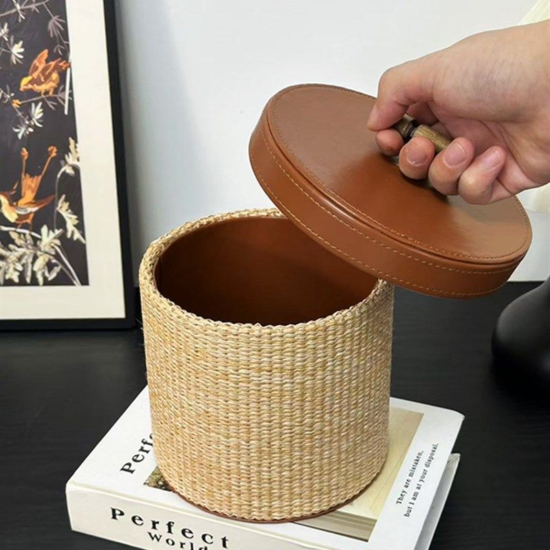 覆古藤编收纳盒i家用客厅桌面高级轻奢化妆品杂物装饰储物盒收纳,收纳整理,桌面收纳盒,淘宝优惠券,粉丝福利购,淘宝优惠卷