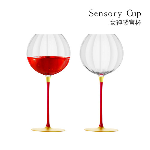 欧式轻奢风d高档水晶勃艮第高脚红酒杯套装家用奢华sensory感官杯