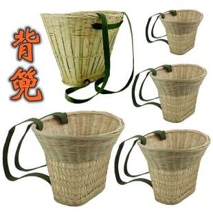 纯手工编织竹编背篼大人竹蔑背篓背框收纳筐舞蹈道具小背篼夹背儿