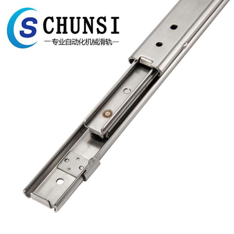 SSRXC27线性滑轨三段抽拉型简易闭时保持型27mm宽带卡点不锈钢轨