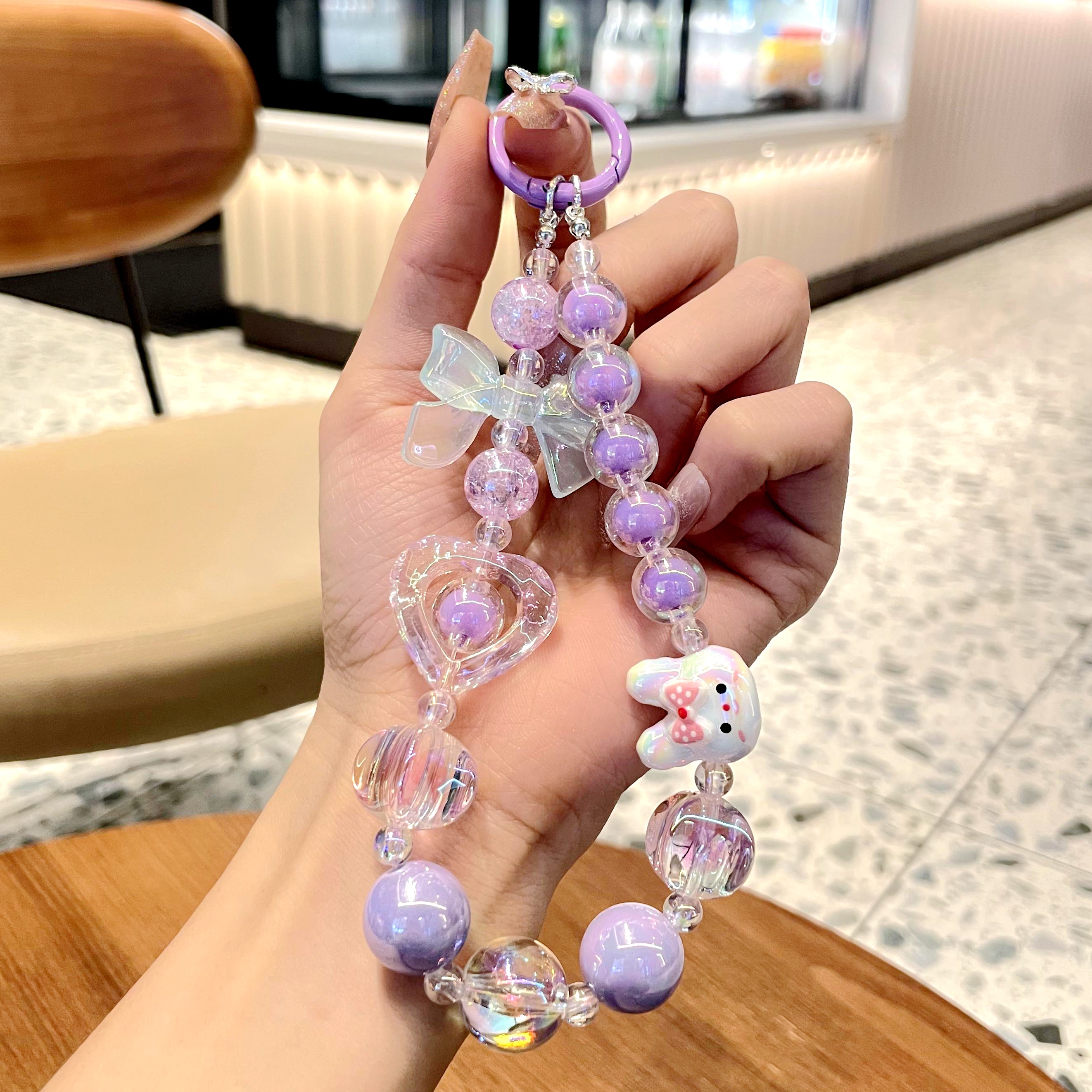 速发挂手腕手机链可爱风格串珠提机链手防壳手手防摔机丢手机挂绳